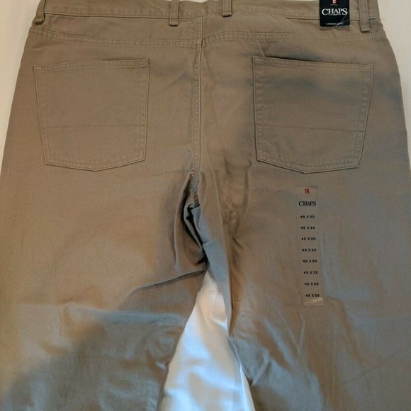NWT Chaps Twill Khakis Hudson Tan Flat Front - Picture 5 of 10